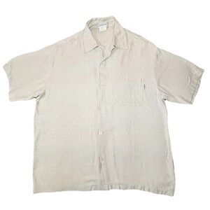 Vintage Third‎ Rail Button Up Shirt Men’s Large Tan Geometric Print